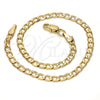 Gold Tone Basic Bracelet, Curb Design, Polished, Golden Finish, 04.242.0025.08GT (120 Gauge, 04 MM Thickness, 8 Inches Length)