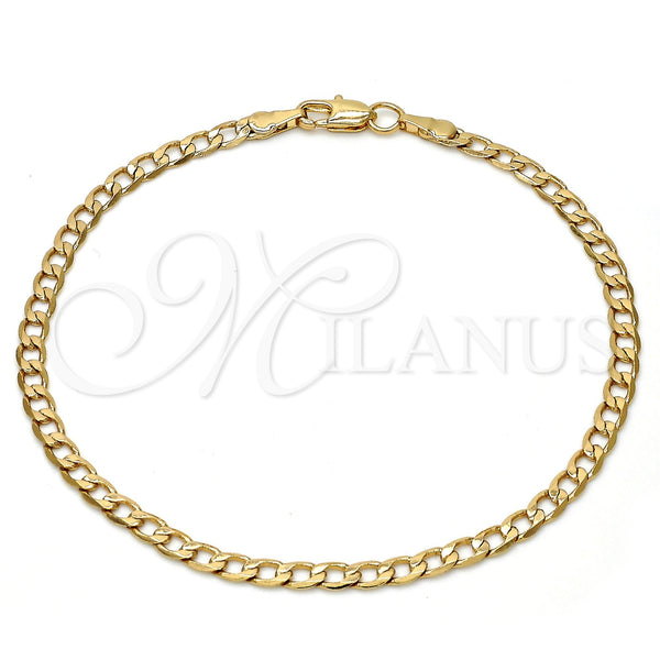 Gold Plated Bracelet — Basic Bracelet Curb Design Polished 04. .08GT Gauge — main product view — SKU 109361 | Chapa de Oro brazalete — básico Bracelet Curb diseño pulido 04. .08GT Gauge — SKU 109361