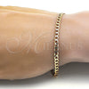 Gold Tone Basic Bracelet, Curb Design, Polished, Golden Finish, 04.242.0025.09GT (120 Gauge, 04 MM Thickness, 9 Inches Length)