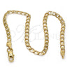 Gold Tone Basic Bracelet, Curb Design, Polished, Golden Finish, 04.242.0025.09GT (120 Gauge, 04 MM Thickness, 9 Inches Length)