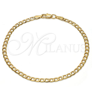 Gold Plated Bracelet — Basic Bracelet Curb Design Polished 04. .09GT Gauge — main product view — SKU 109362 | Chapa de Oro brazalete — básico Bracelet Curb diseño pulido 04. .09GT Gauge — SKU 109362