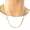 Gold Tone Basic Necklace, Curb Design, Polished, Golden Finish, 04.242.0025.24GT (120 Gauge, 04 MM Thickness, 24 Inches Length)