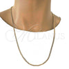 Gold Tone Basic Necklace, Curb Design, Polished, Golden Finish, 04.242.0025.28GT (120 Gauge, 04 MM Thickness, 28 Inches Length)