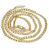 Gold Tone Basic Necklace, Curb Design, Polished, Golden Finish, 04.242.0025.30GT (120 Gauge, 04 MM Thickness, 30 Inches Length)