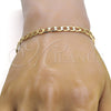 Gold Tone Basic Bracelet, Curb Design, Polished, Golden Finish, 04.242.0026.08GT (140 Gauge, 05 MM Thickness, 8 Inches Length)