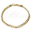 Gold Tone Basic Bracelet, Curb Design, Polished, Golden Finish, 04.242.0026.08GT (140 Gauge, 05 MM Thickness, 8 Inches Length)