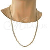 Gold Tone Basic Necklace, Curb Design, Polished, Golden Finish, 04.242.0026.28GT (140 Gauge, 05 MM Thickness, 28 Inches Length)