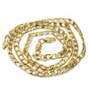 Gold Tone Basic Necklace, Curb Design, Polished, Golden Finish, 04.242.0026.28GT (140 Gauge, 05 MM Thickness, 28 Inches Length)