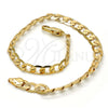Gold Tone Basic Bracelet, Curb Design, Polished, Golden Finish, 04.242.0027.08GT (160 Gauge, 06 MM Thickness, 8 Inches Length)