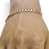 Gold Tone Basic Bracelet, Curb Design, Polished, Golden Finish, 04.242.0027.09GT (160 Gauge, 06 MM Thickness, 9 Inches Length)