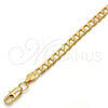 Gold Tone Basic Bracelet, Curb Design, Polished, Golden Finish, 04.242.0027.09GT (160 Gauge, 06 MM Thickness, 9 Inches Length)
