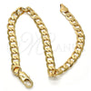 Gold Tone Basic Bracelet, Curb Design, Polished, Golden Finish, 04.242.0027.09GT (160 Gauge, 06 MM Thickness, 9 Inches Length)