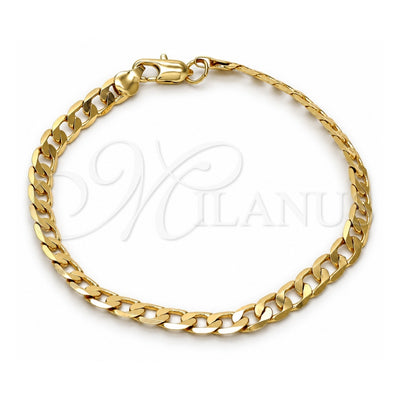 Gold Tone Basic Bracelet, Curb Design, Polished, Golden Finish, 04.242.0027.09GT (160 Gauge, 06 MM Thickness, 9 Inches Length)