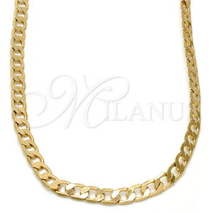 Gold Plated Necklace — Basic Necklace Curb Design Polished 04. .24GT Gauge — main product view — SKU 109373 | Chapa de Oro collar — básico Necklace Curb diseño pulido 04. .24GT Gauge — SKU 109373