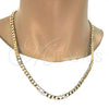 Gold Tone Basic Necklace, Curb Design, Polished, Golden Finish, 04.242.0028.24GT (180 Gauge, 07 MM Thickness, 24 Inches Length)