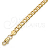 Gold Tone Basic Necklace, Curb Design, Polished, Golden Finish, 04.242.0028.24GT (180 Gauge, 07 MM Thickness, 24 Inches Length)