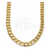 Gold Tone Basic Necklace, Curb Design, Polished, Golden Finish, 04.242.0028.24GT (180 Gauge, 07 MM Thickness, 24 Inches Length)