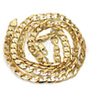 Gold Tone Basic Necklace, Curb Design, Polished, Golden Finish, 04.242.0028.28GT (180 Gauge, 07 MM Thickness, 28 Inches Length)