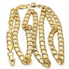 Gold Tone Basic Necklace, Curb Design, Polished, Golden Finish, 04.242.0028.28GT (180 Gauge, 07 MM Thickness, 28 Inches Length)