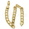 Gold Tone Basic Bracelet, Curb Design, Polished, Golden Finish, 04.242.0029.08GT (200 Gauge, 08 MM Thickness, 8 Inches Length)