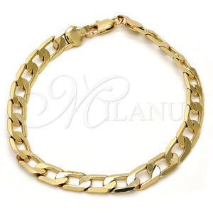 Gold Plated Bracelet — Basic Bracelet Curb Design Polished 04. .08GT Gauge — main product view — SKU 109381 | Chapa de Oro brazalete — básico Bracelet Curb diseño pulido 04. .08GT Gauge — SKU 109381