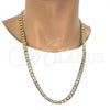 Gold Tone Basic Necklace, Curb Design, Polished, Golden Finish, 04.242.0029.28GT (200 Gauge, 08 MM Thickness, 28 Inches Length)