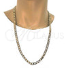 Gold Tone Basic Necklace, Curb Design, Polished, Golden Finish, 04.242.0029.30GT (200 Gauge, 08 MM Thickness, 30 Inches Length)