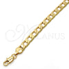 Gold Tone Basic Necklace, Curb Design, Polished, Golden Finish, 04.242.0029.30GT (200 Gauge, 08 MM Thickness, 30 Inches Length)