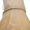 Gold Tone Basic Bracelet, Pave Cuban Design, Polished, Golden Finish, 04.242.0035.08GT (120 Gauge, 04 MM Thickness, 8 Inches Length)