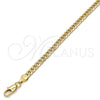Gold Tone Basic Bracelet, Pave Cuban Design, Polished, Golden Finish, 04.242.0035.09GT (120 Gauge, 04 MM Thickness, 9 Inches Length)
