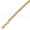 Gold Tone Basic Bracelet, Pave Cuban Design, Polished, Golden Finish, 04.242.0036.08GT (140 Gauge, 05 MM Thickness, 8 Inches Length)