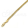 Gold Tone Basic Bracelet, Pave Cuban Design, Polished, Golden Finish, 04.242.0036.09GT (140 Gauge, 05 MM Thickness, 9 Inches Length)