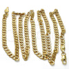 Gold Tone Basic Necklace, Pave Cuban Design, Polished, Golden Finish, 04.242.0036.30GT (140 Gauge, 05 MM Thickness, 30 Inches Length)