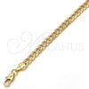 Gold Tone Basic Bracelet, Pave Cuban Design, Polished, Golden Finish, 04.242.0037.08GT (160 Gauge, 06 MM Thickness, 8 Inches Length)