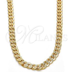 Gold Plated Necklace — Basic Necklace Pave Cuban Design Polished 04. .30GT — main product view — SKU 109400 | Chapa de Oro collar — básico Necklace Pave Cuban diseño pulido 04. .30GT — SKU 109400