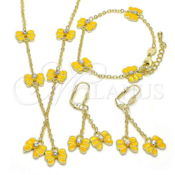 Gold Filled Ring — Earring and Pendant Children Set Butterfly Design with — main product view — SKU 109413 | Oro Laminado anillo — Earring and Pendant Children Set Butterfly diseño with — SKU 109413