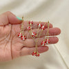 Oro Laminado Earring and Pendant Children Set, Gold Filled Style Ladybug Design, with White Crystal, Red Enamel Finish, Golden Finish, 06.60.0005.3