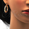 Oro Laminado Medium Hoop, Gold Filled Style Twist and Hollow Design, Matte Finish, Golden Finish, 02.170.0132.30