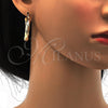Oro Laminado Medium Hoop, Gold Filled Style Twist and Hollow Design, Matte Finish, Golden Finish, 02.170.0132.30