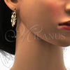 Oro Laminado Medium Hoop, Gold Filled Style Twist Design, Polished, Golden Finish, 02.170.0134.30
