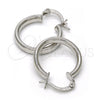 Rhodium Gold Filled Small Hoop, Hollow Design, Polished, Rhodium Finish, 5.134.027.1.15