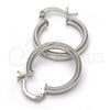 Rhodium Gold Filled Small Hoop, Hollow Design, Polished, Rhodium Finish, 5.134.027.1.15