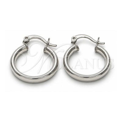Rhodium Gold Filled Small Hoop, Hollow Design, Polished, Rhodium Finish, 5.134.027.1.15