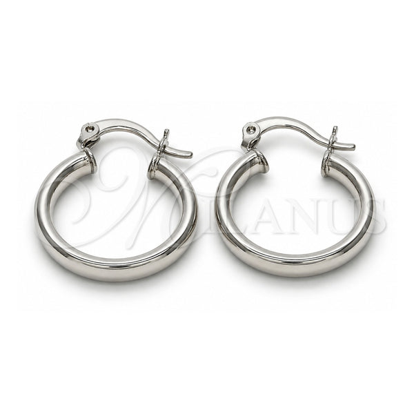 Rhodium Gold Filled Small Hoop, Hollow Design, Polished, Rhodium Finish, 5.134.027.1.15