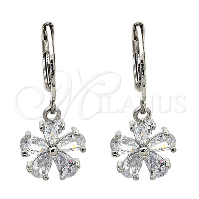 Rhodium Gold-Filled Flower Earrings 02.217.0059.2 — main product image — SKU 109493 | Aretes de Oro Laminado con Rodio 02.217.0059.2 — imagen principal del producto — SKU 109493
