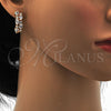 Oro Laminado Huggie Hoop, Gold Filled Style Teardrop Design, with White Cubic Zirconia, Polished, Golden Finish, 02.217.0023.1.20