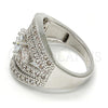 Rhodium Gold Filled Multi Stone Ring, with White Cubic Zirconia and White Micro Pave, Polished, Rhodium Finish, 01.217.0001.1.08 (Size 8)
