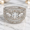 White Gold Filled Multi Stone Ring, with White Cubic Zirconia and White Micro Pave, Polished, Rhodium Finish, 01.217.0001.1.08 (Size 8)