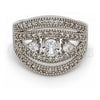 White Gold Filled Multi Stone Ring, with White Cubic Zirconia and White Micro Pave, Polished, Rhodium Finish, 01.217.0001.1.08 (Size 8)