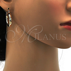 Gold Filled Hoop Earrings — Small Hoop Hollow Design Diamond Cutting 5. — main product view — SKU 109524 | Oro Laminado aretes de aro — Small Hoop Hollow diseño Diamond Cutting 5. — SKU 109524